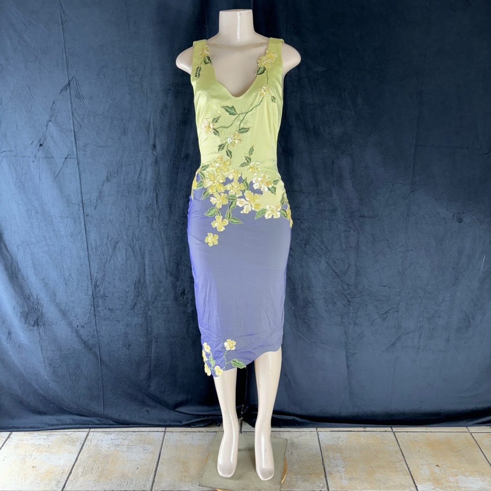 Floral Maxi Dress in Green and Purple
